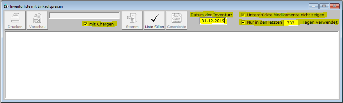 Fenster Inventur EK-Preise