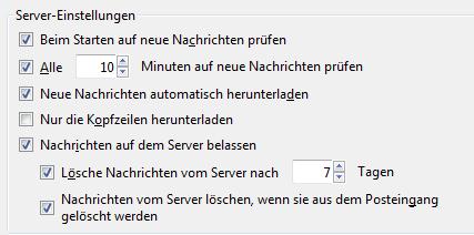 Beispiel: Einstellungen aus Mozilla Thunderbird